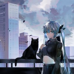 This is a pixiv picture whose title is 殺し屋ミクさん.