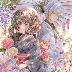 This is a pixiv picture whose title is 大正着物鬼譚 花街の困り事、承ります.