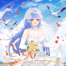This is a pixiv picture whose title is 约稿~ エセックス 花嫁.