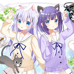 This is a pixiv picture whose title is チノちゃんとフユちゃん.