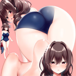 This is a pixiv picture whose title is 水着みっちりイラスト.