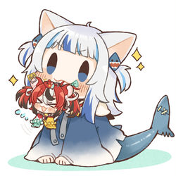 This is a pixiv picture whose title is ✨🦈🐈🐭💦.