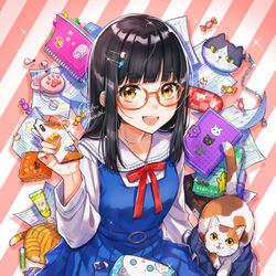 This is a pixiv picture whose title is もちもの猫だらけ.