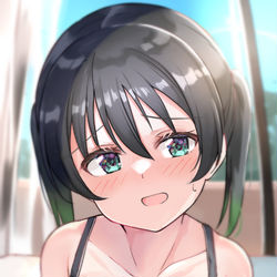 This is a pixiv picture whose title is 半脱ぎ侑ちゃん.