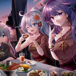 This is a pixiv picture whose title is Honkai3rd 4th Anniversary.