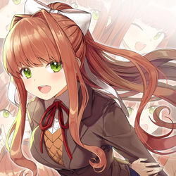 This is a pixiv picture whose title is Just Monika.