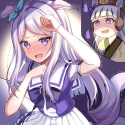 This is a pixiv picture whose title is 怖い話になんか絶対に負けないマックイーン.