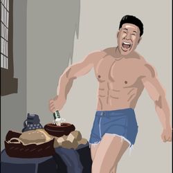 This is a pixiv picture whose title is 何にでもヤーをする男.