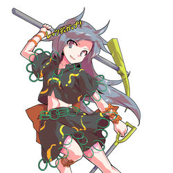 This is a pixiv picture whose title is バトルっぽい姫虫百々世立ち絵 表情差分.