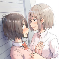This is a pixiv picture whose title is 乳ドン！.