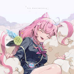 This is a pixiv picture whose title is 1st anniversary Nari.