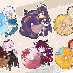 This is a pixiv picture whose title is ホロドーナツ🍩 EN-Myth- & IRySセット.