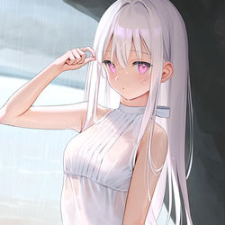 This is a pixiv picture whose title is 雨宿りの海.
