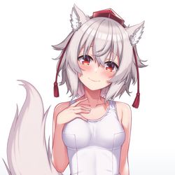This is a pixiv picture whose title is 【Skeb】白スク椛.