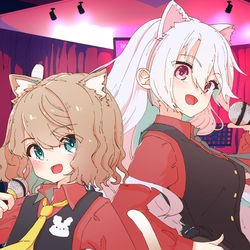 This is a pixiv picture whose title is 【仕事絵】今夜はブギー・バック（by くもの上ユメミ＆心音るな）.