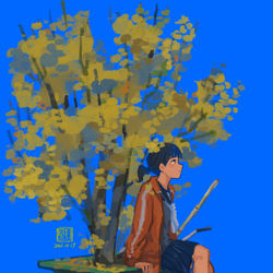 This is a pixiv picture whose title is 秋は猫車に乗って.