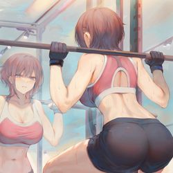 This is a pixiv picture whose title is スクワット.