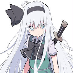 This is a pixiv picture whose title is 長髪妖夢.