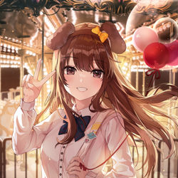 This is a pixiv picture whose title is 遊園地.
