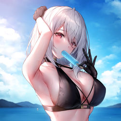 This is a pixiv picture whose title is うちの子水着.
