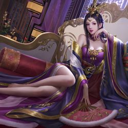 This is a pixiv picture whose title is 三国杀蔡夫人.