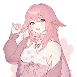 This is a pixiv picture whose title is Yae Miko in casual outfit.