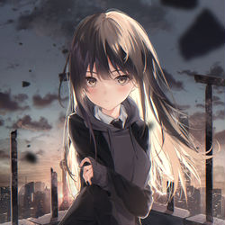 This is a pixiv picture whose title is 突風.