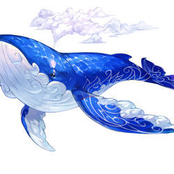 This is a pixiv picture whose title is 歯車の塔の探空士:探空士と黒煙の軌跡『ソラクジラ』『巨大飛翔イカ.