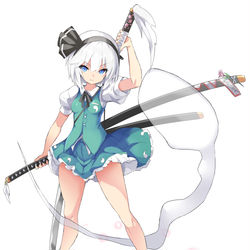 This is a pixiv picture whose title is 半人半霊の庭師.