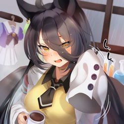 This is a pixiv picture whose title is ずぶ濡れカフェ.