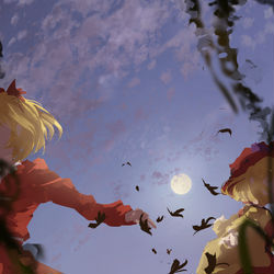 This is a pixiv picture whose title is 秋姉妹.