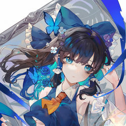 This is a pixiv picture whose title is 青霊夢.