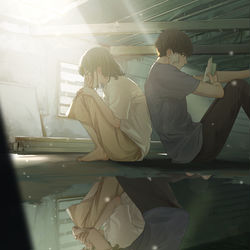 This is a pixiv picture whose title is 何も聞かずにそばにいてくれたね.