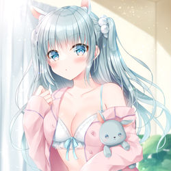 This is a pixiv picture whose title is 🐰⛅️.