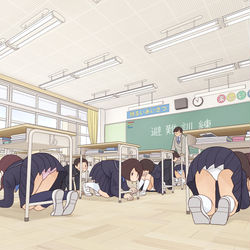 This is a pixiv picture whose title is 避難訓練.