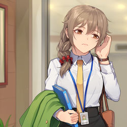 This is a pixiv picture whose title is 残業のちひろさん。.
