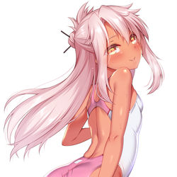 This is a pixiv picture whose title is お尻の食い込みを直す競泳水着クロエちゃん.