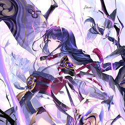 This is a pixiv picture whose title is 雷電将軍.
