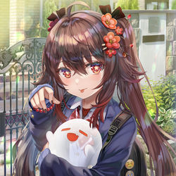 This is a pixiv picture whose title is JK胡桃ちゃん.