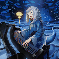 This is a pixiv picture whose title is 海の底で.