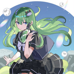 This is a pixiv picture whose title is 黒セラ早苗.