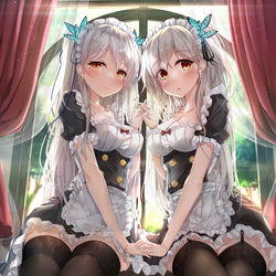 This is a pixiv picture whose title is 姉妹メイドちゃん③.
