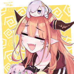 This is a pixiv picture whose title is もちドルVS会長.