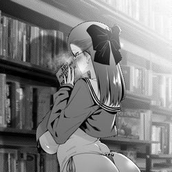 This is a pixiv picture whose title is エロ文学少女-書店.