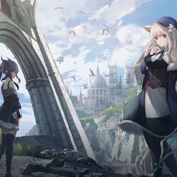 This is a pixiv picture whose title is 私たちの旅路.