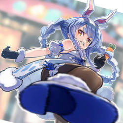 This is a pixiv picture whose title is ぺこキック！.