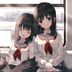 This is a pixiv picture whose title is 電車.