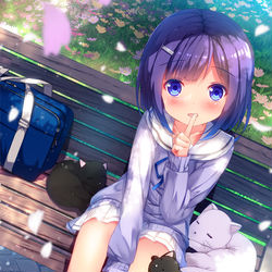 This is a pixiv picture whose title is 猫を起こしたくないフユちゃん.
