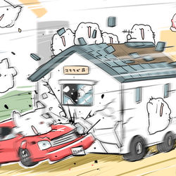 This is a pixiv picture whose title is 事故物件.