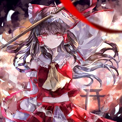 This is a pixiv picture whose title is 博麗.